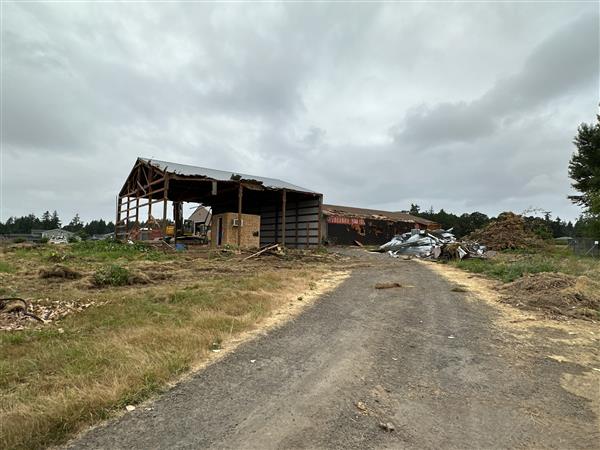 shed demolition dirt site